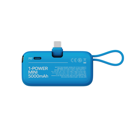 MOMAX 1-POWER MINI 5000mAh 3IN1 POWER BANK WITH USB-C PLUG