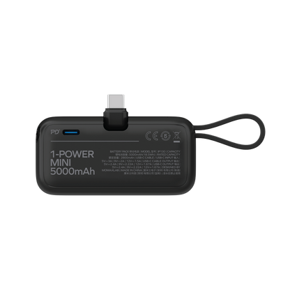 MOMAX 1-POWER MINI 5000mAh 3IN1 POWER BANK WITH USB-C PLUG