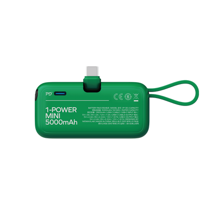MOMAX 1-POWER MINI 5000mAh 3IN1 POWER BANK WITH USB-C PLUG