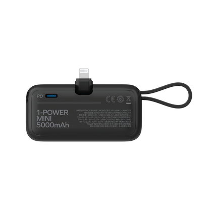 MOMAX 1-POWER MINI 5000mAh 3IN1 POWER BANK WITH LIGHTNING PLUG