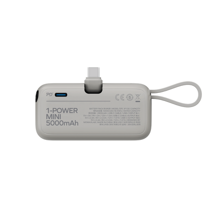 MOMAX 1-POWER MINI 5000mAh 3IN1 POWER BANK WITH USB-C PLUG