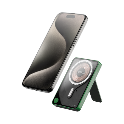 MOMAX 1-POWER X PRO 5000mAh MAGNETIC WIRELESS POWER BANK WITH STAND AND BUILT-IN USB-C CABLE