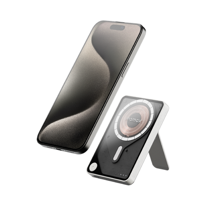 MOMAX 1-POWER X PRO 5000mAh MAGNETIC WIRELESS POWER BANK WITH STAND AND BUILT-IN USB-C CABLE