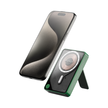 MOMAX 1-POWER X PRO+ 10000mAh MAGNETIC WIRELESS POWER BANK WITH STAND AND BUILT-IN USB-C CABLE