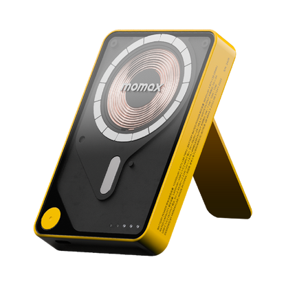 MOMAX 1-POWER X PRO+ 10000mAh MAGNETIC WIRELESS POWER BANK WITH STAND AND BUILT-IN USB-C CABLE