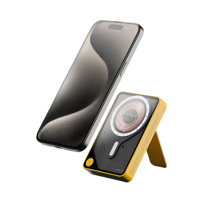 MOMAX 1-POWER X PRO+ 10000mAh MAGNETIC WIRELESS POWER BANK WITH STAND AND BUILT-IN USB-C CABLE