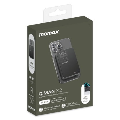 MOMAX Q.MAG X2 20000mAh GEN2 MAGSAFE WIRELESS POWER BANK