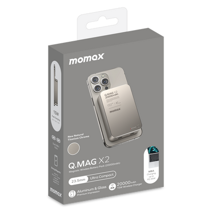 MOMAX Q.MAG X2 20000mAh GEN2 MAGSAFE WIRELESS POWER BANK