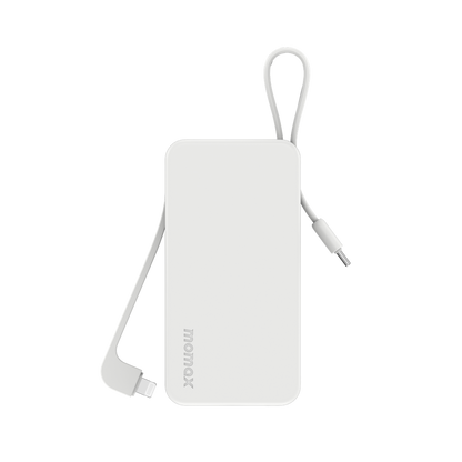 MOMAX 1-POWER VITAL+ 10000mAh POWER BANK WITH BUILT IN USB-C & LIGHTNING CABLE