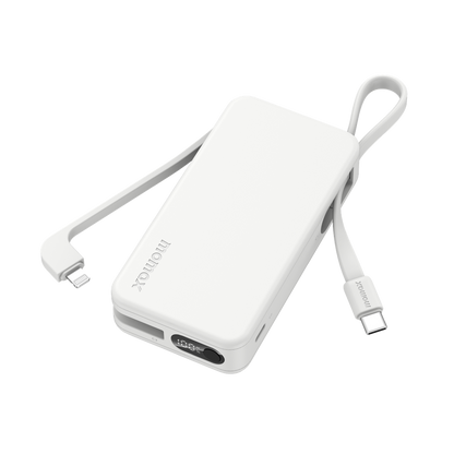 MOMAX 1-POWER VITAL+ 10000mAh POWER BANK WITH BUILT IN USB-C & LIGHTNING CABLE