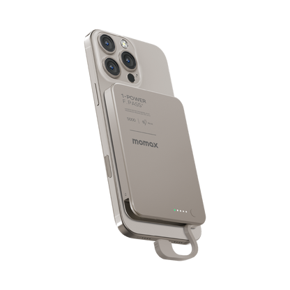 Momax 1-power F.pass+ 5000mah Power Bank With Built-in Cable & Magnetic Attachment