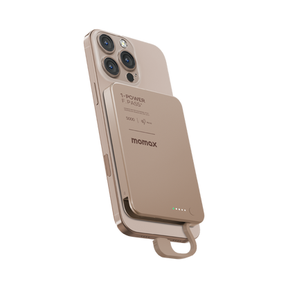 Momax 1-power F.pass+ 5000mah Power Bank With Built-in Cable & Magnetic Attachment