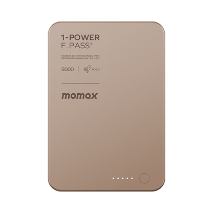 Momax 1-power F.pass+ 5000mah Power Bank With Built-in Cable & Magnetic Attachment