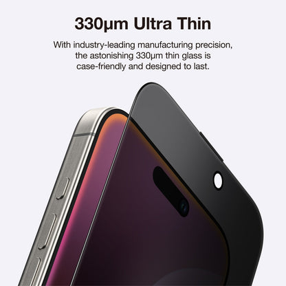 AMAZING THING IPHONE 16 SERIES 2.75D FULLY COVERED DUST FILTER TITAN PRIVACY GLASS