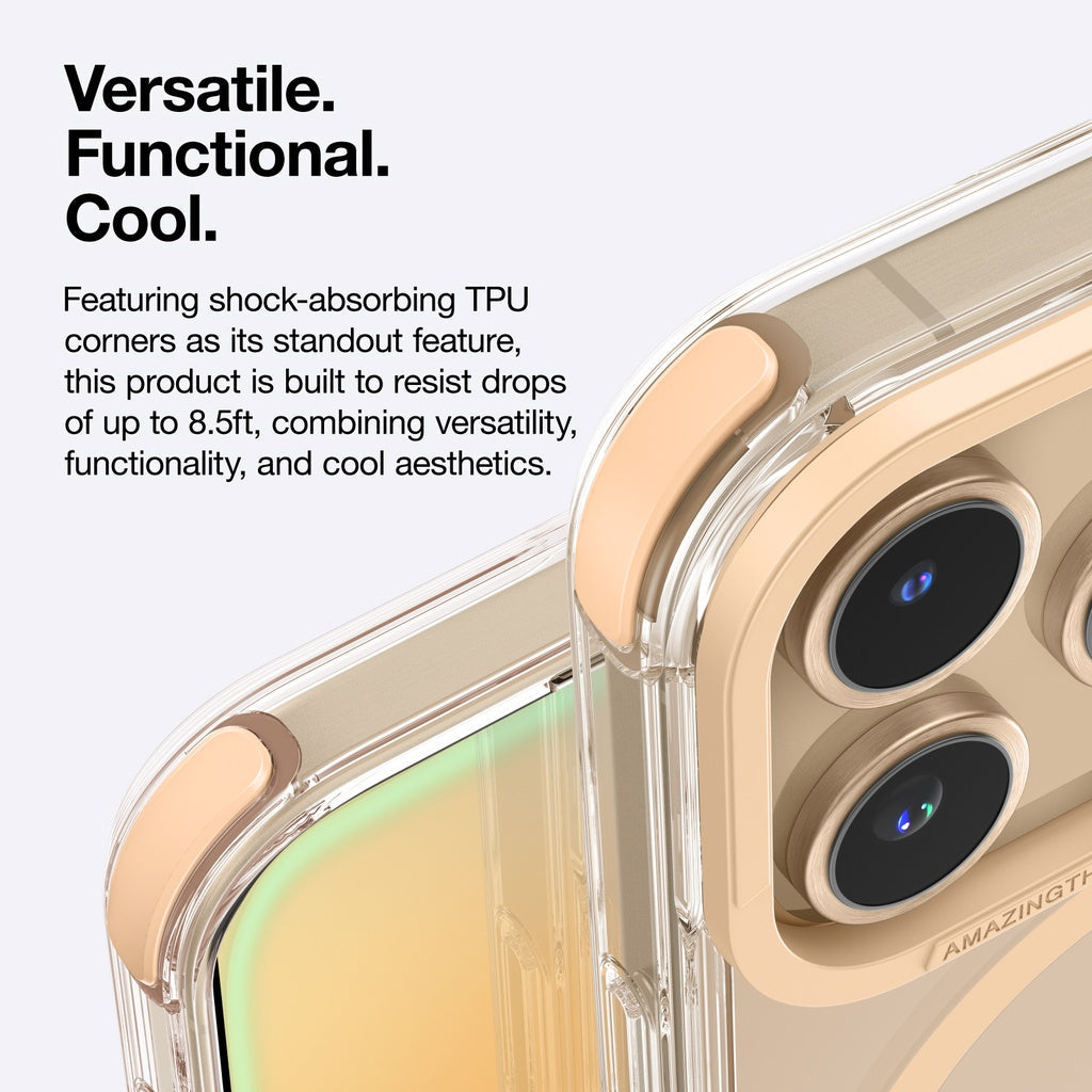 AMAZINGTHING OMNI MAGSAFE DROP PROOF CASE FOR IPHONE 16 SERIES - ROSE GOLD