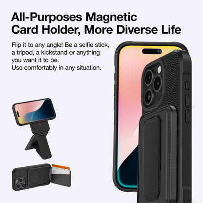 AMAZINGTHING GLAMOUR MAGSAFE DROP PROOF CASE WITH WALLET STAND FOR IPHONE 16 SERIES