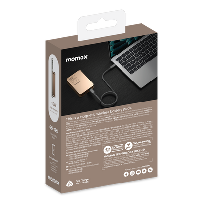 MOMAX Q.MAG X2 20000mAh GEN2 MAGSAFE WIRELESS POWER BANK