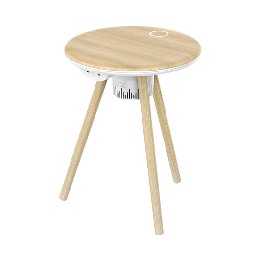 MOMAX CYMBAL COFFEE TABLE WITH LIGHTING EFFECTS , MAGNETIC CHARGING & WIRELESS SPEAKER