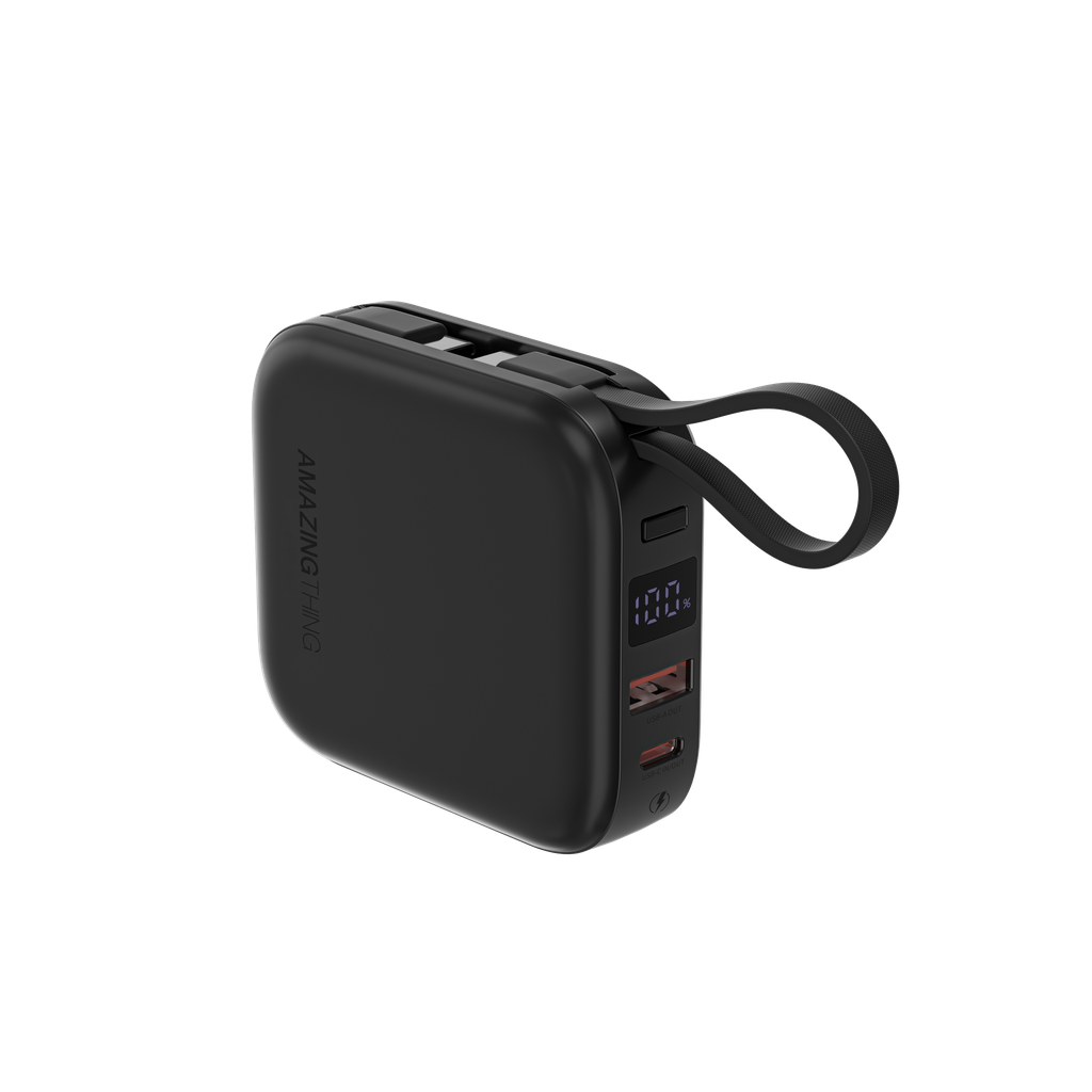AMAZING THING THUNDER GO 10000mAh POWER BANK WITH BUILT-IN 2 USB-C CABLES