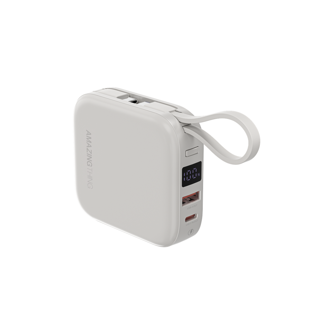 AMAZING THING THUNDER GO 10000mAh POWER BANK WITH BUILT-IN 2 USB-C CABLES