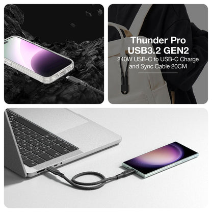 AMAZING THING THUNDER PRO WITH HOLDER USB-C TO USB-C 5.0A 240W GEN2 0.2M CABLE