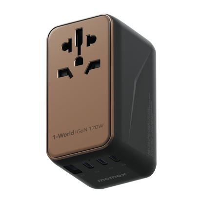 MOMAX 1-WORLD 170W GAN 4 PORT TRAVEL ADAPTER