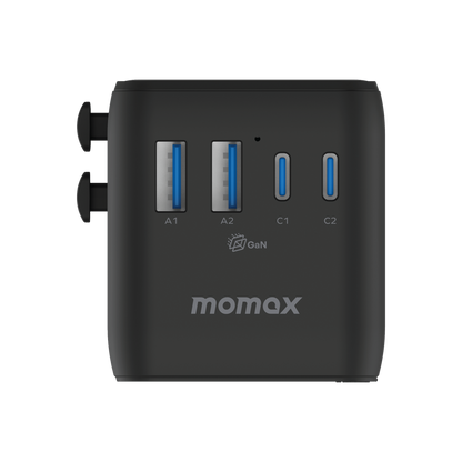 MOMAX 1-WORLD2 GAN 70W 5-PORT USB-C AC TRAVEL ADAPTOR