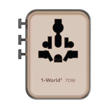 MOMAX 1-WORLD2 GAN 70W 5-PORT USB-C AC TRAVEL ADAPTOR