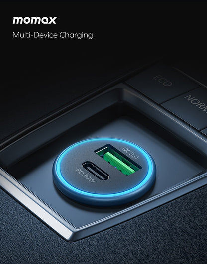 MOMAX MOVE 30W DUAL PORT CAR CHARGER