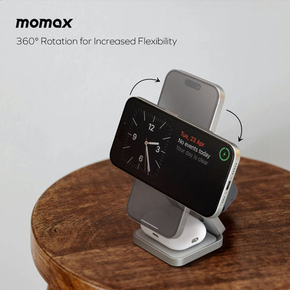 MOMAX Q2 MAG GO Qi 2 15W 3IN1 MAGNETIC WIRELESS CHARGING STAND
