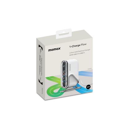 MOMAX 1-CHARGER FLOW PD 80W 4 PORTS GAN DESKTOP CHARGER