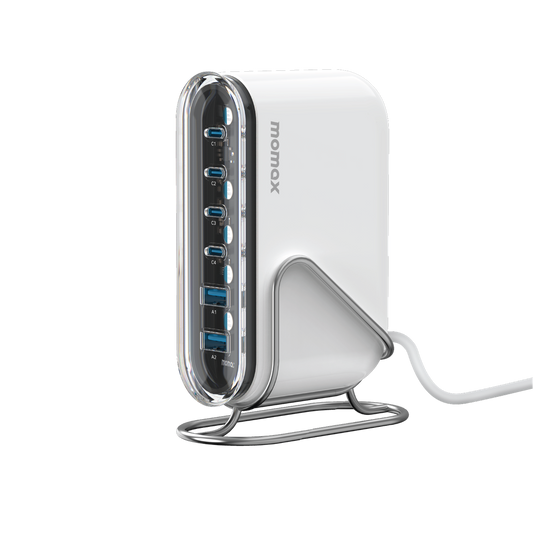 MOMAX 1-CHARGER FLOW PLUS PD 120W 6 PORTS GAN DESKTOP CHARGER