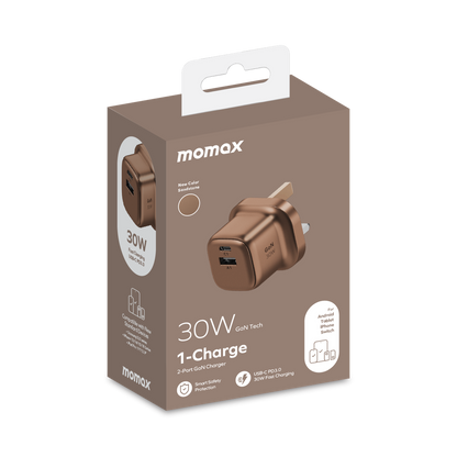 MOMAX 1-CHARGE GAN 30W 2 PORT CHARGER