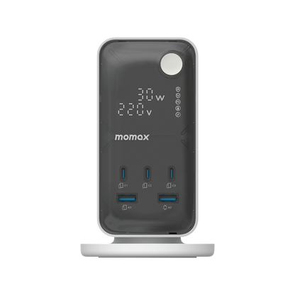 MOMAX 1-CHARGE WORK FLOW 6-OUTLET DIGITAL DISPLAY POWER TOWER WITH USB