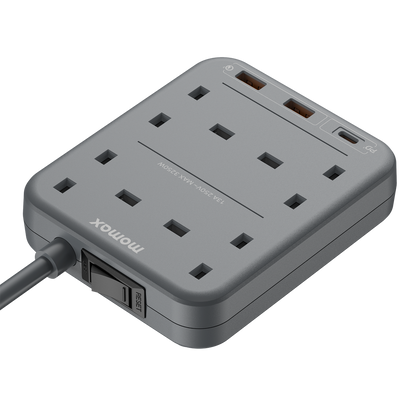 MOMAX ONEPLUG 4 OUTLET POWER STRIP WITH USB
