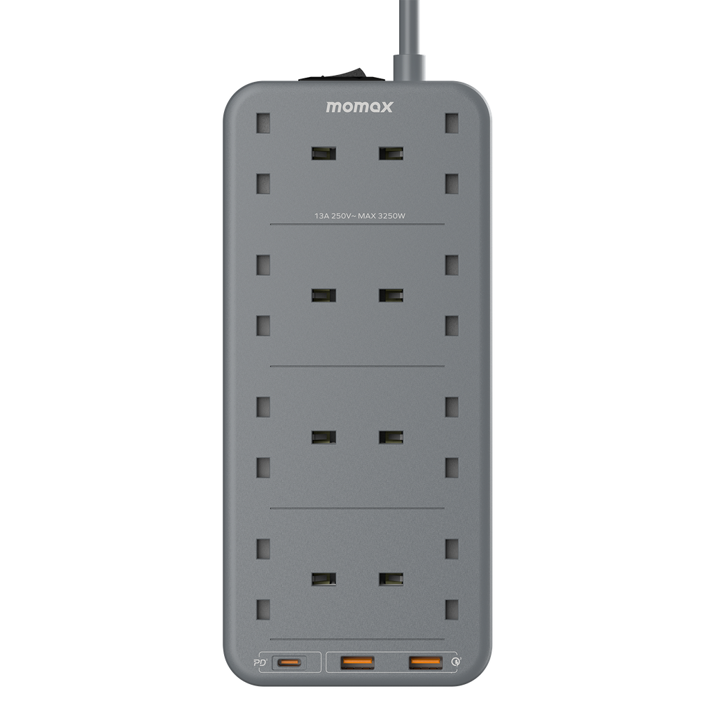 MOMAX ONEPLUG 8 OUTLET POWER STRIP WITH USB