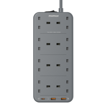 MOMAX ONEPLUG 8 OUTLET POWER STRIP WITH USB