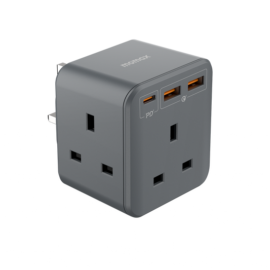 MOMAX ONEPLUG 3 OUTLET CUBE EXTENSION SOCKET WITH USB