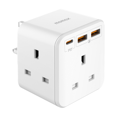 MOMAX ONEPLUG 3 OUTLET CUBE EXTENSION SOCKET WITH USB