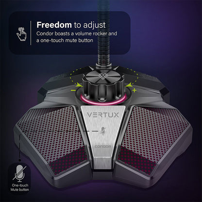 Vertux Condor High Sensitivity Omni-Directional Gaming Microphone With Volume Control