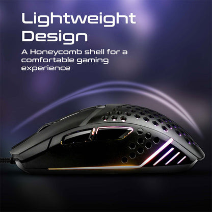 Vertux Katana 6 Buttons Hex-Shell Wired RGB Gaming Mouse