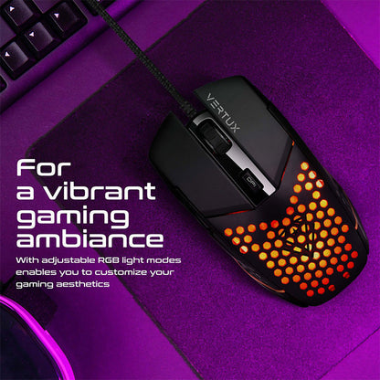 Vertux Katana 6 Buttons Hex-Shell Wired RGB Gaming Mouse