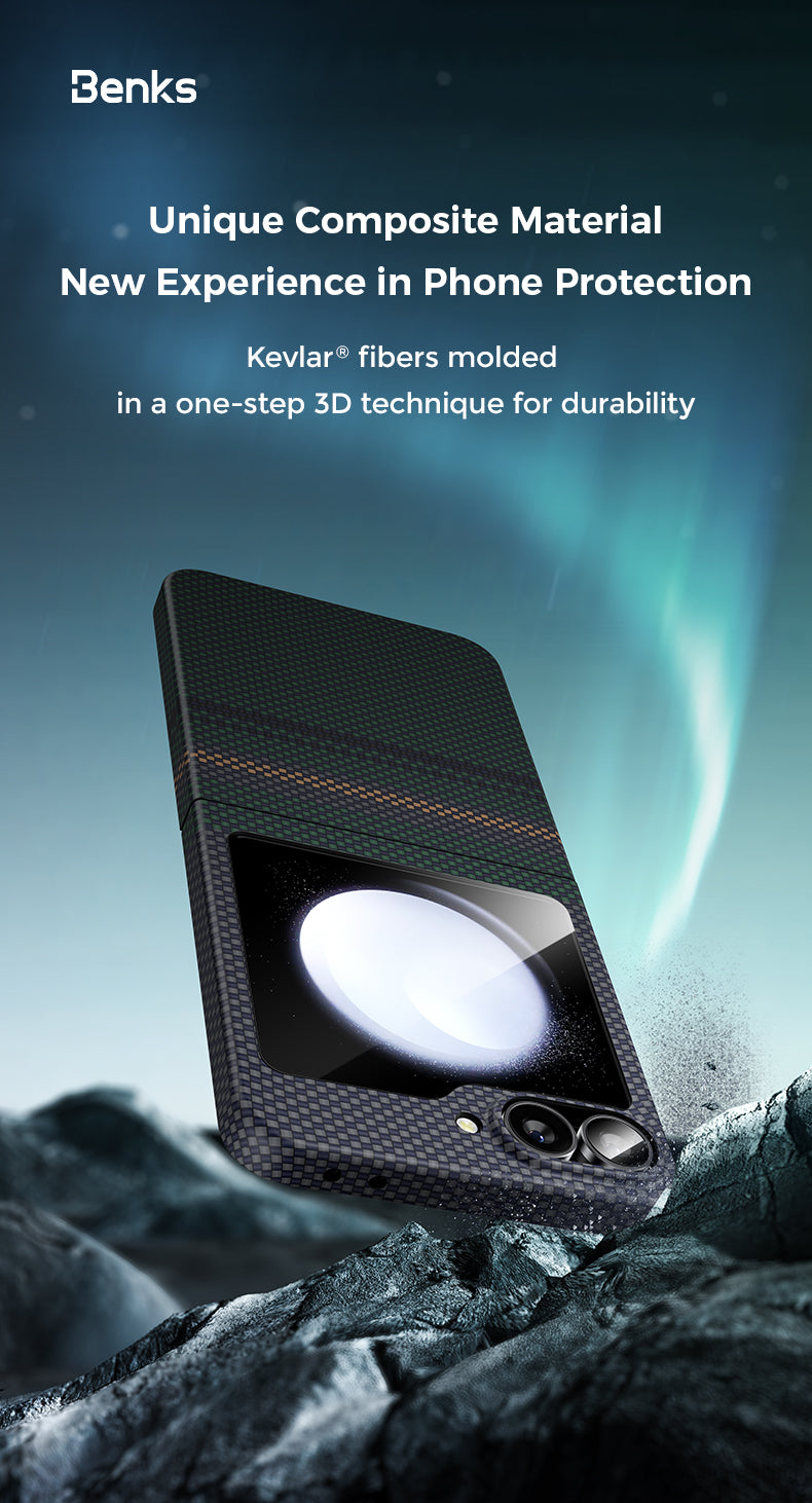 Benks Aurora ArmorAir Case built with Kevlar® for Samsung Z Flip 6