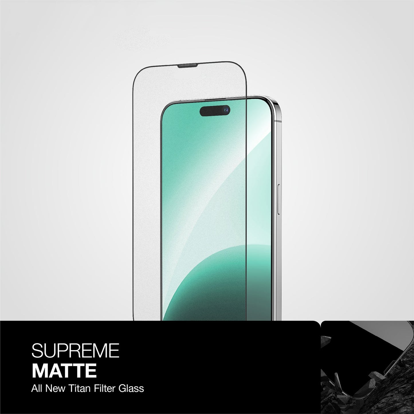 AMAZING THING IPHONE 15 Series 2023 2.75D FULLY COVERED  DUST FILTER TITAN MATTE GLASS