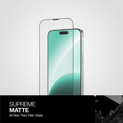 AMAZING THING IPHONE 15 Series 2023 2.75D FULLY COVERED  DUST FILTER TITAN MATTE GLASS
