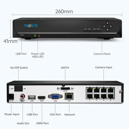 Reolink RLN8-410-2T 8-Channel PoE NVR